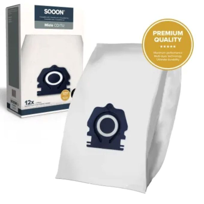 Miele Guard M1 / S1 / L1 mikroszálas porzsák – HyClean Pure CO / TU (12557080 / 12557060) helyettesítő, 12 db + filter