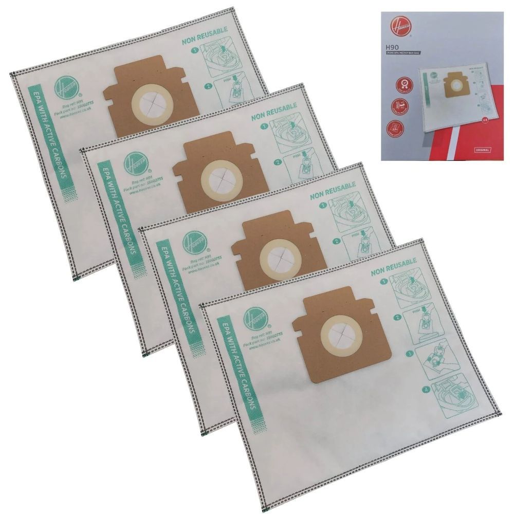 Hoover H90 Mikroszálas Porszívó Porzsák H-Energy 300 4 Darab - Fehér | 35602734