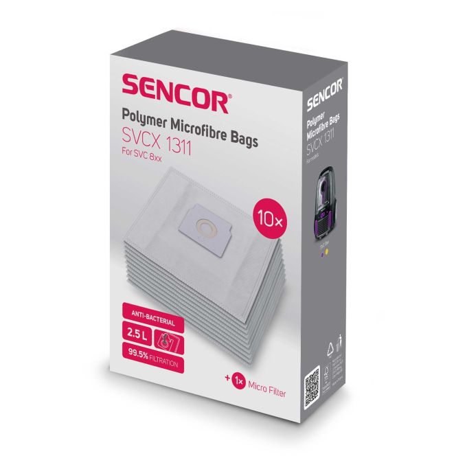 Sencor SVCX1311 / SVC 8 Gyári mikroszálas porzsák (10db+1filter/csomag)